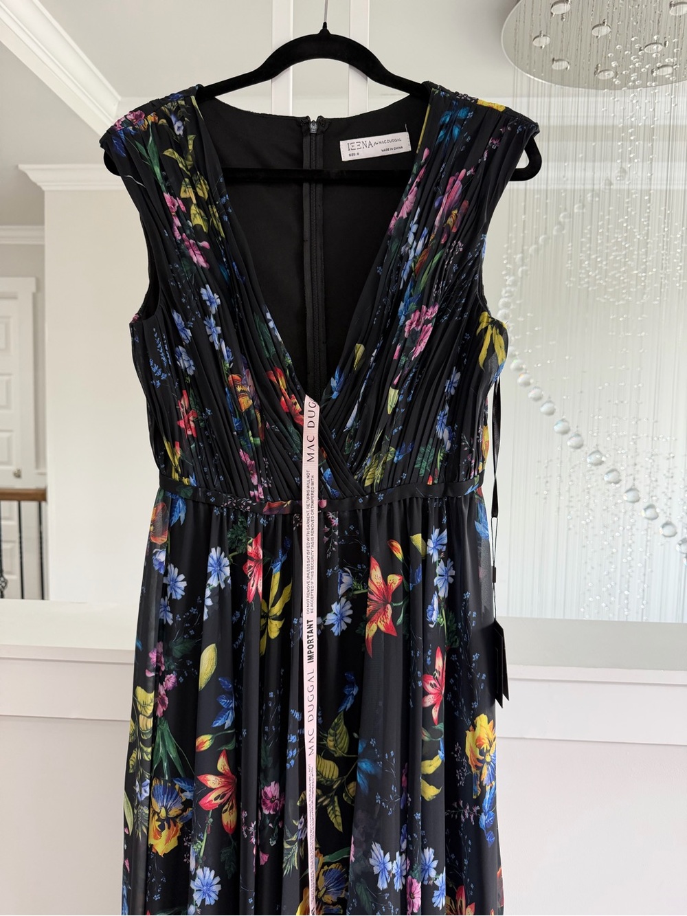 Anthropologie Mac Duggal Floral Black Maxi Dress - Picture 6 of 10
